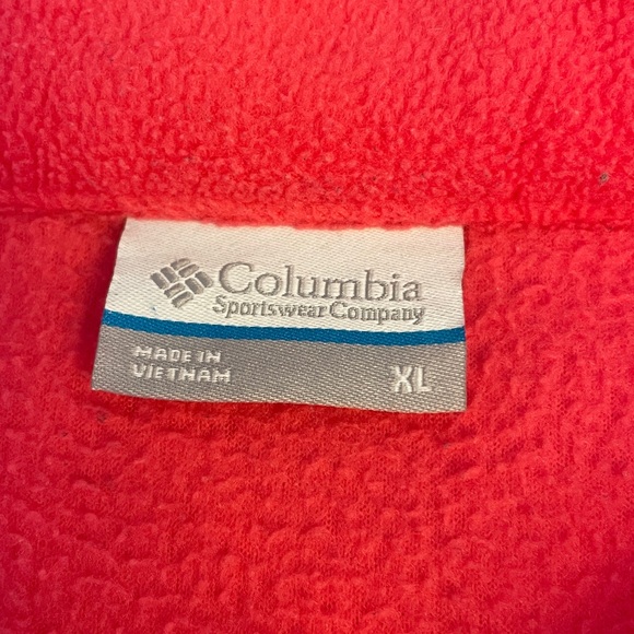 Columbia Pink Fleece Zip Jacket Size XL Front Zip Pockets Warm Adjustable Hem - Picture 2 of 8
